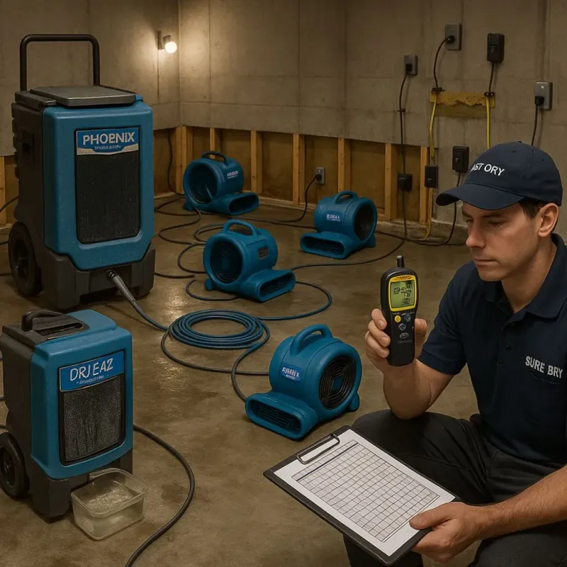 Structural Drying and Dehumidification process in Wesley Chapel, FL